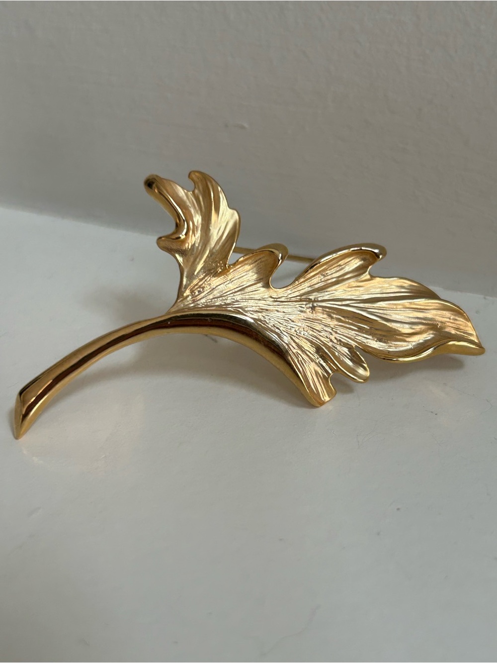 Gold-tone Leaf Brooch